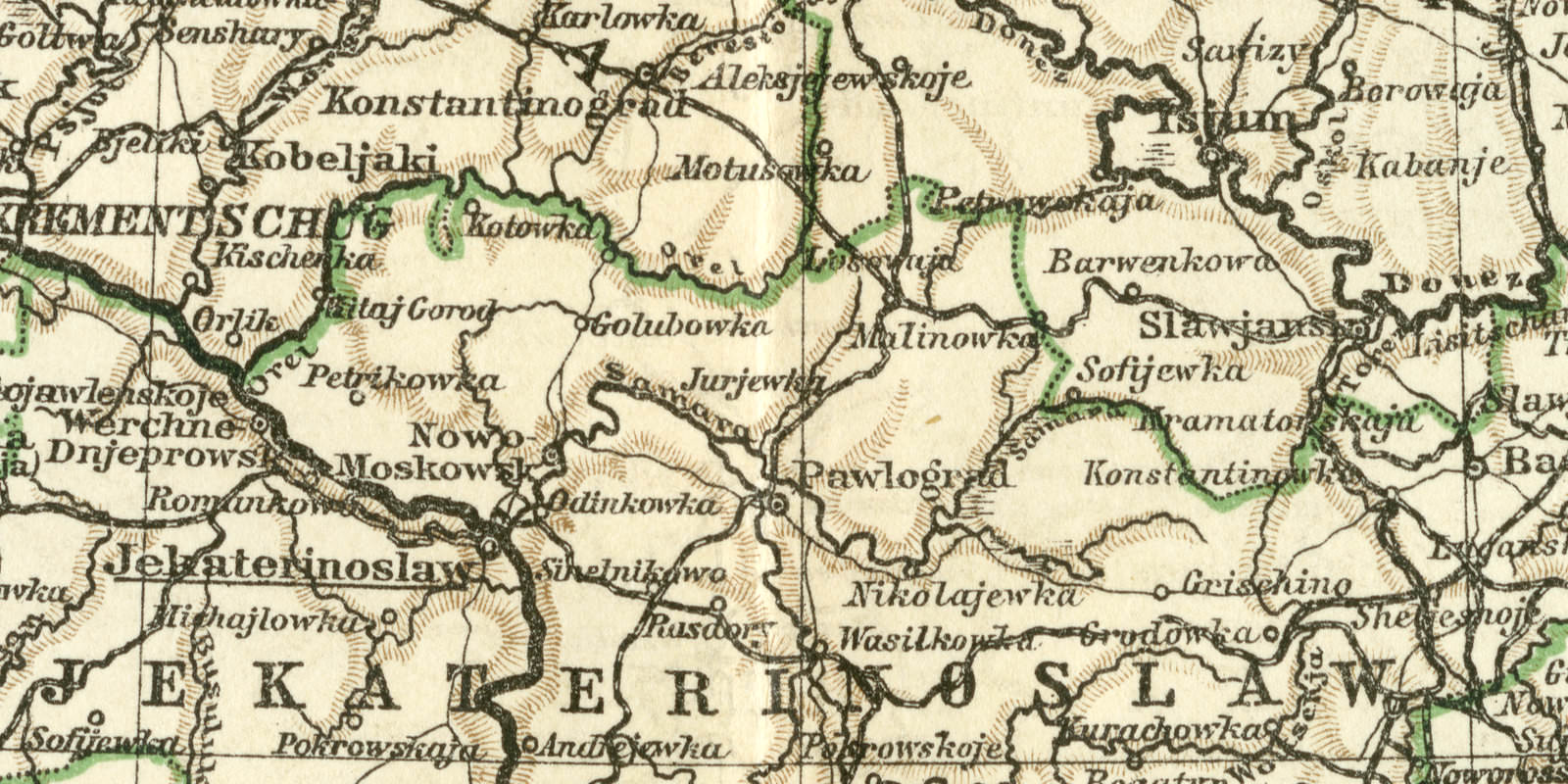 Südrussland Krim und Taurien historische Landkarte Lithographie ca 1905