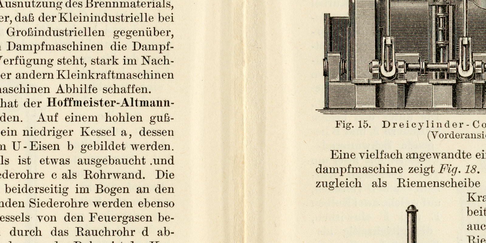 Dampfmaschinen III ca 1894 historische Bildtafel Holzstich