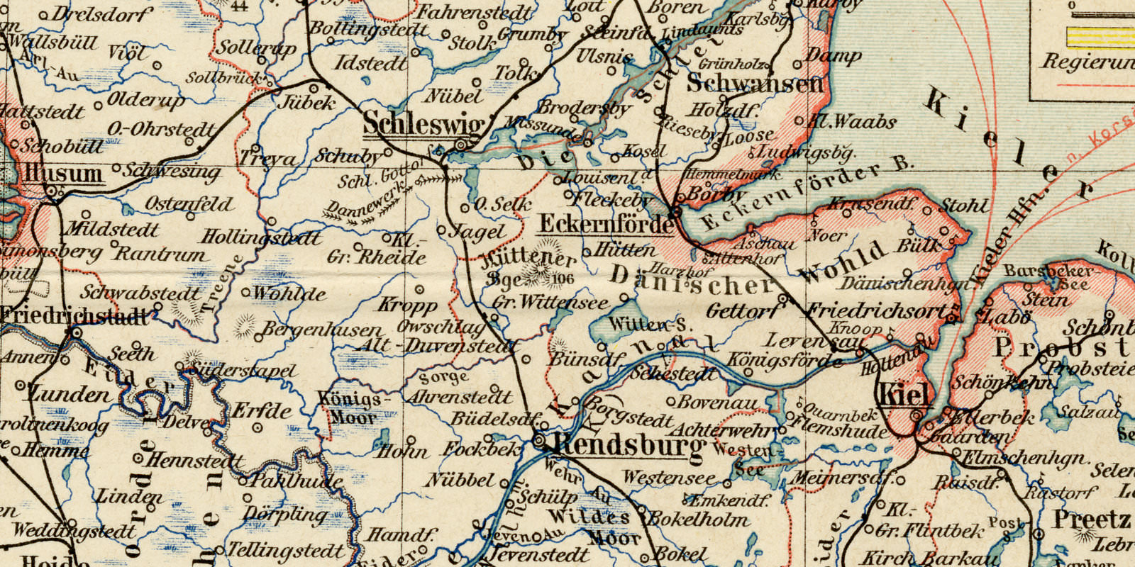 Schleswig-Holstein Helgoland ca 1899 historische Karte Lithographie