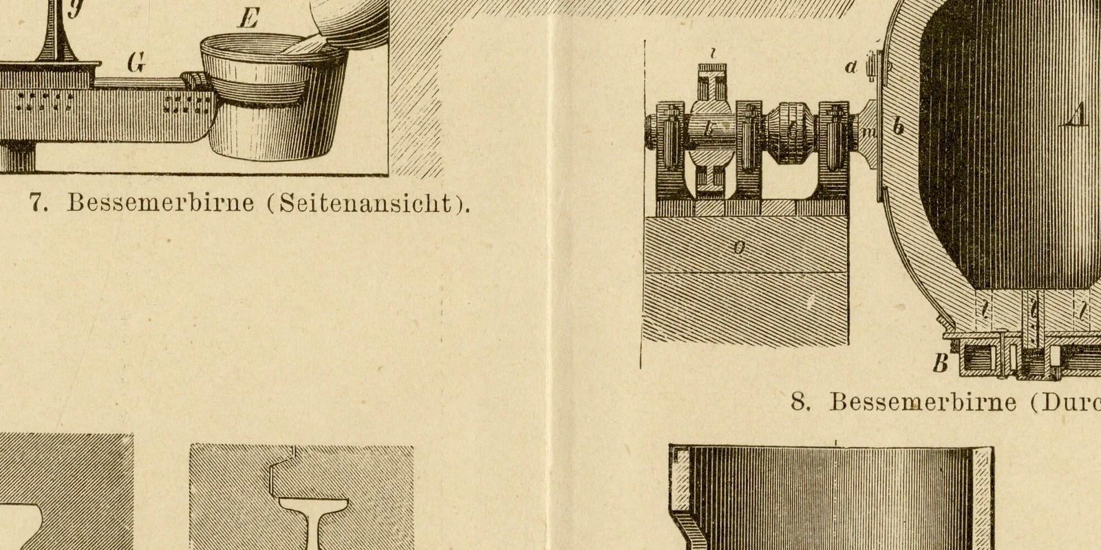 Eisenerzeugung ca 1883 historische Grafik Holzstich