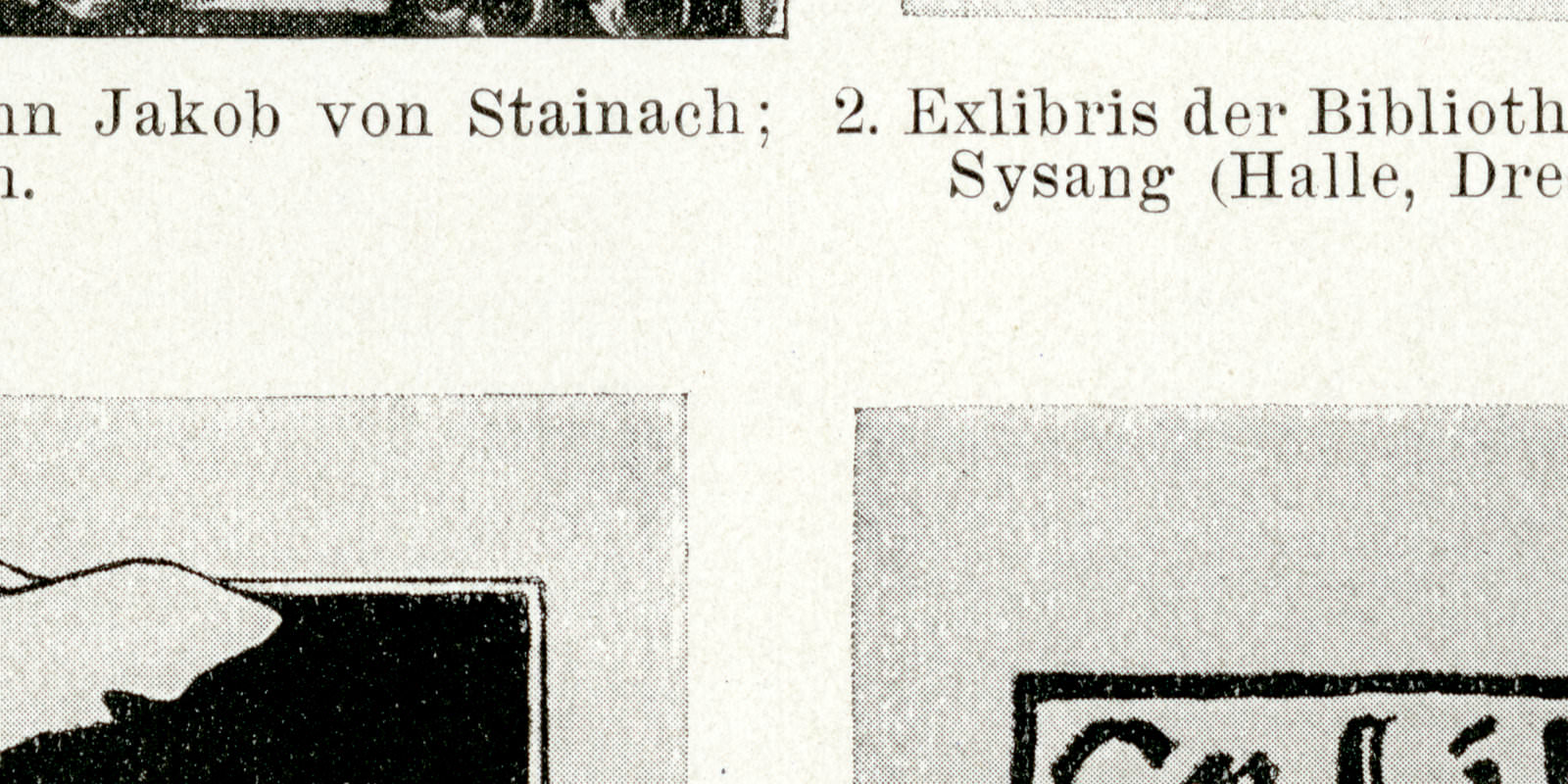 Exlibris historische Bildtafel Autotypie ca 1904
