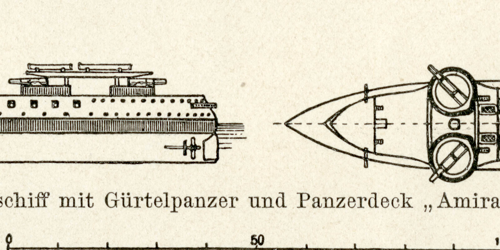 Panzerschiffstypen historische Bildtafel Holzstich ca 1892