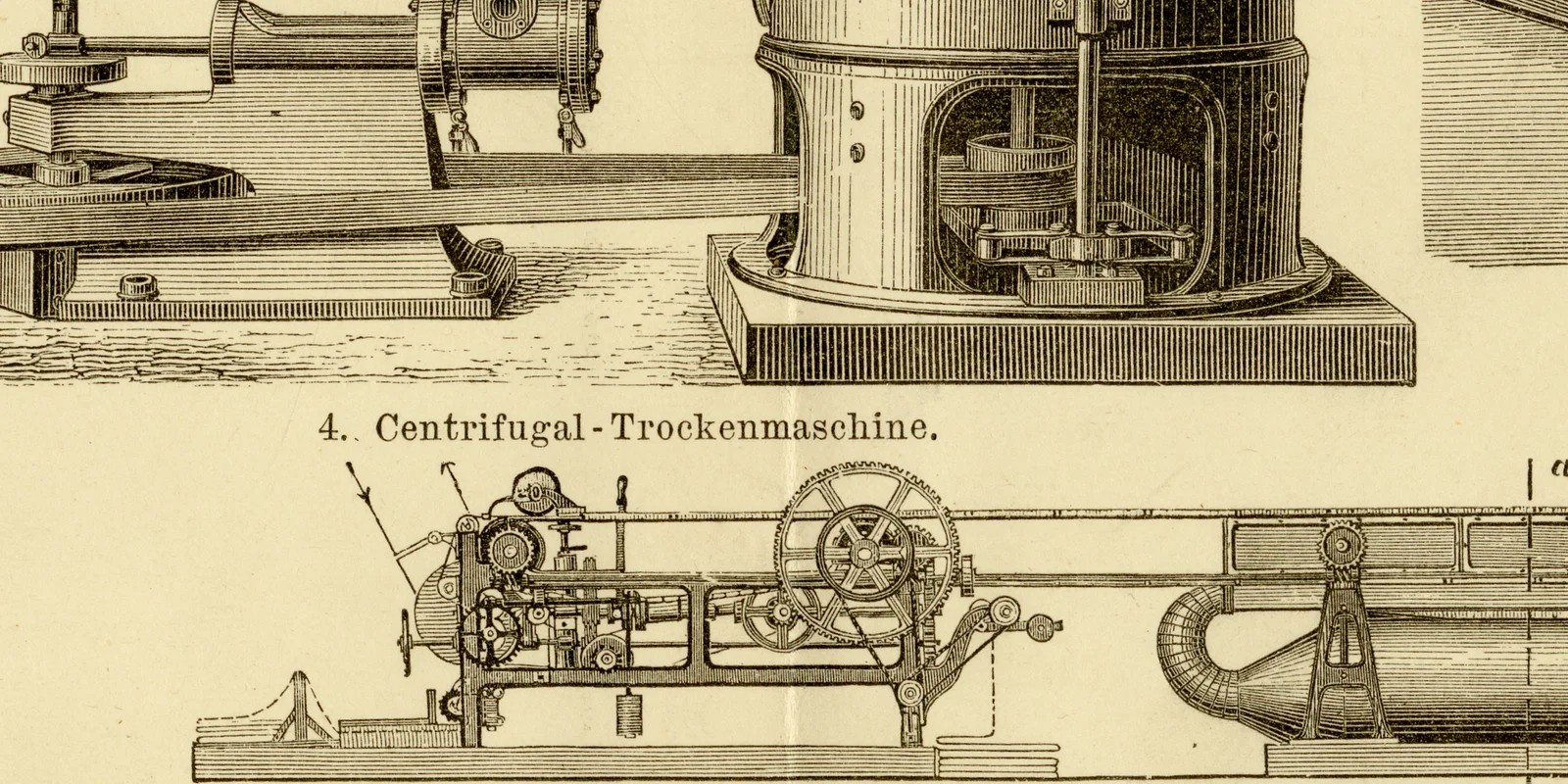 Appreturmaschinen ca 1882 historische Grafik Holzstich