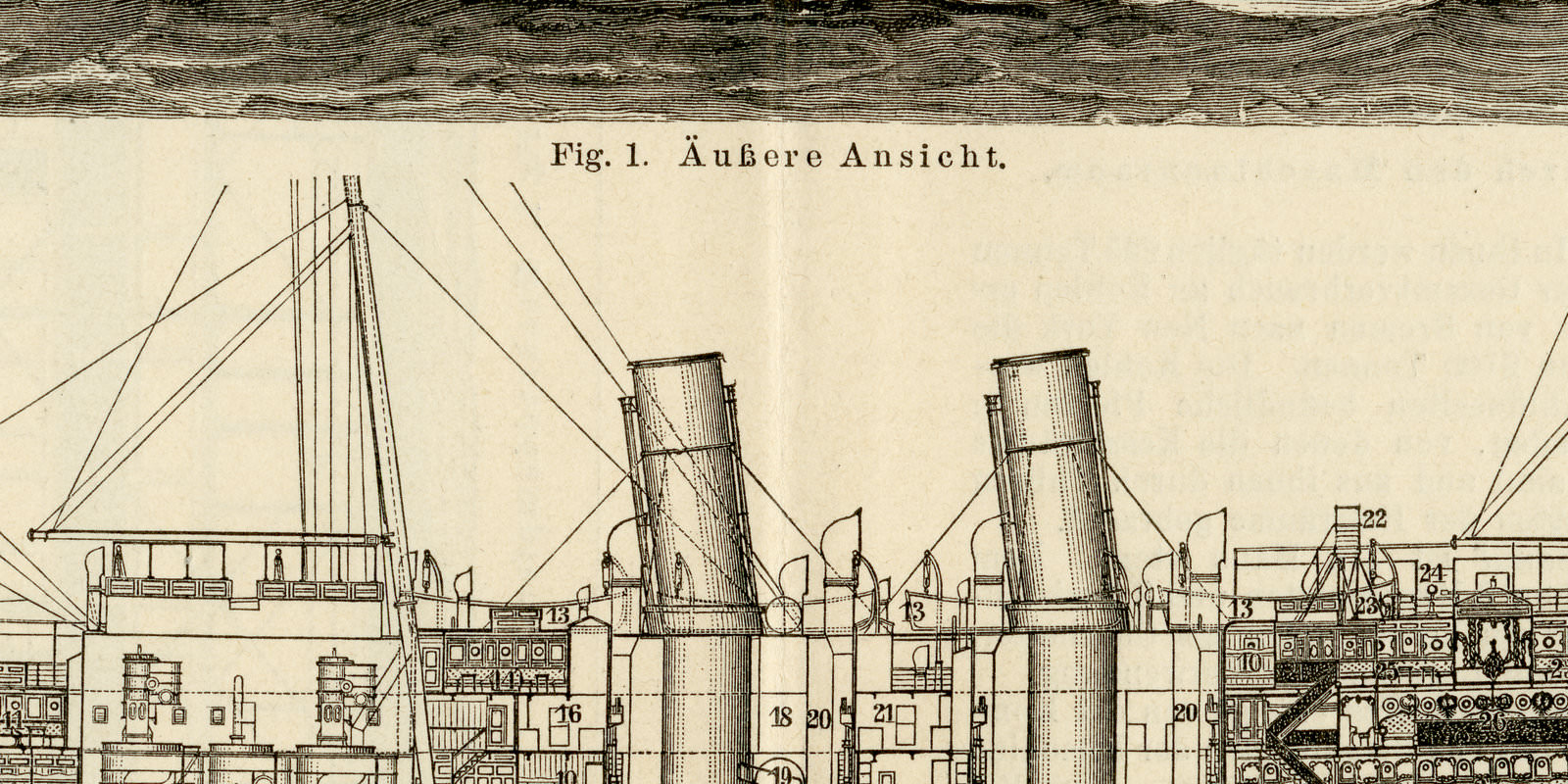 Dampfschiff I - II ca 1893 historische Bildtafel Holzstich