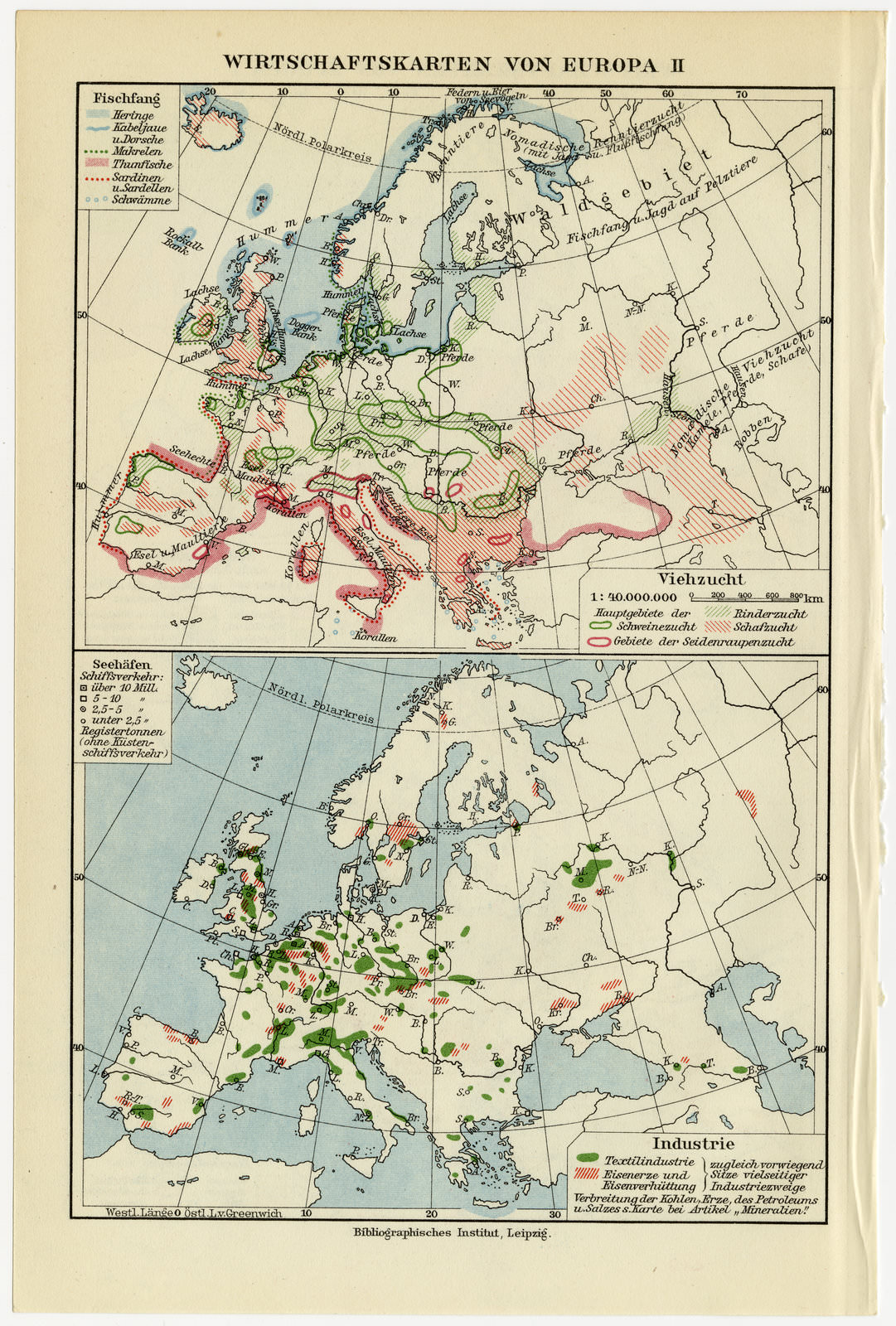 Europa Wirtschaft ca 1926 historische Karte Lithographie