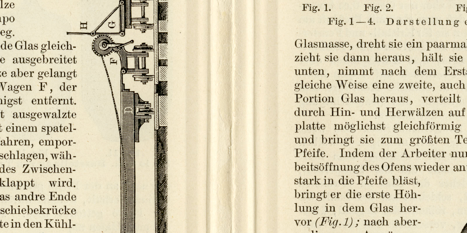 Glasfabrikation II ca 1894 historische Bildtafel Holzstich