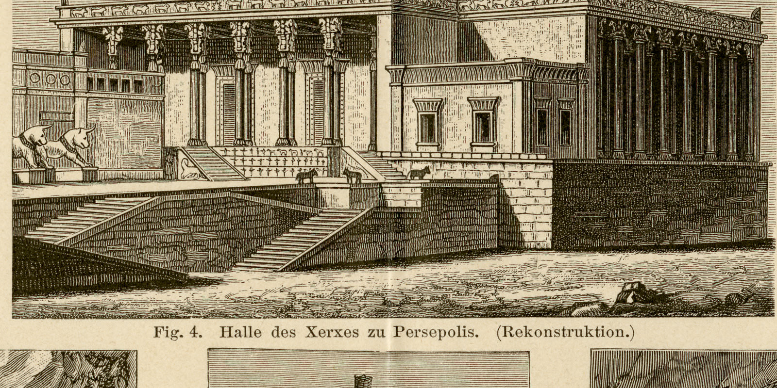 Architektur II ca 1893 historische Bildtafel Holzstich