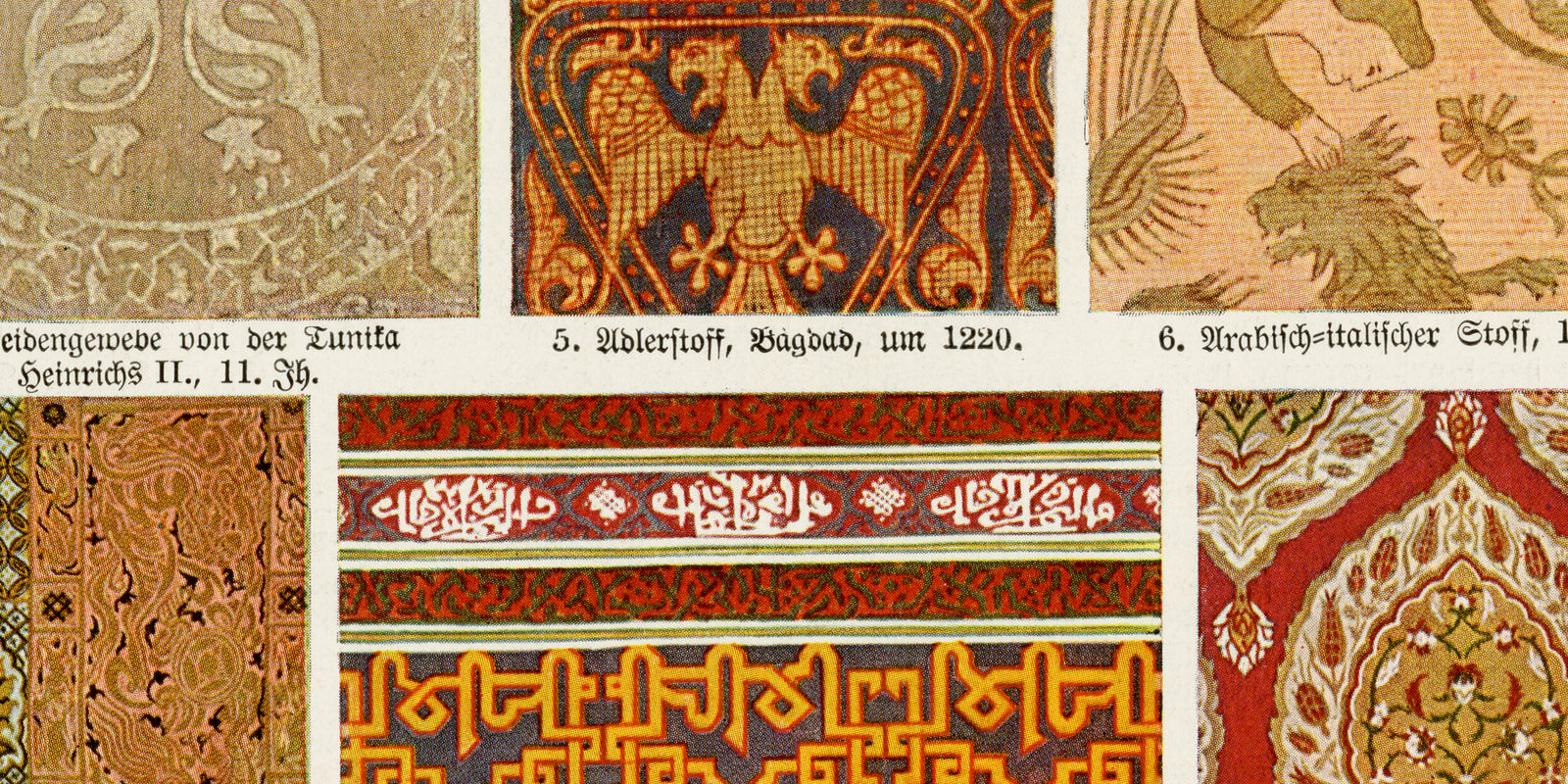 Webkunst I ca 1930 historische Bildtafel Chromotypie