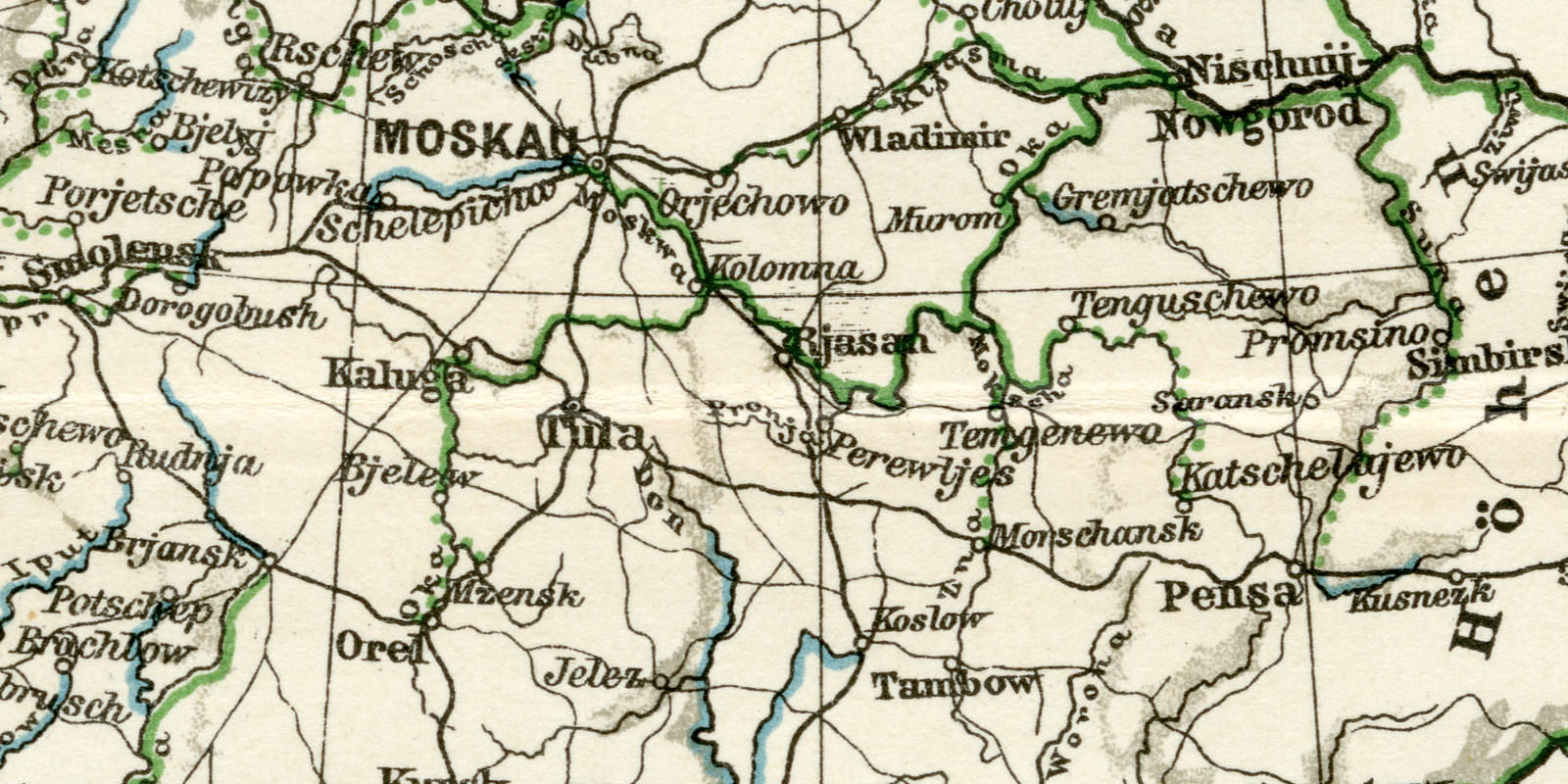 Die Schiffahrtsstrassen im Europäischen Russland historische Landkarte Lithographie ca 1907