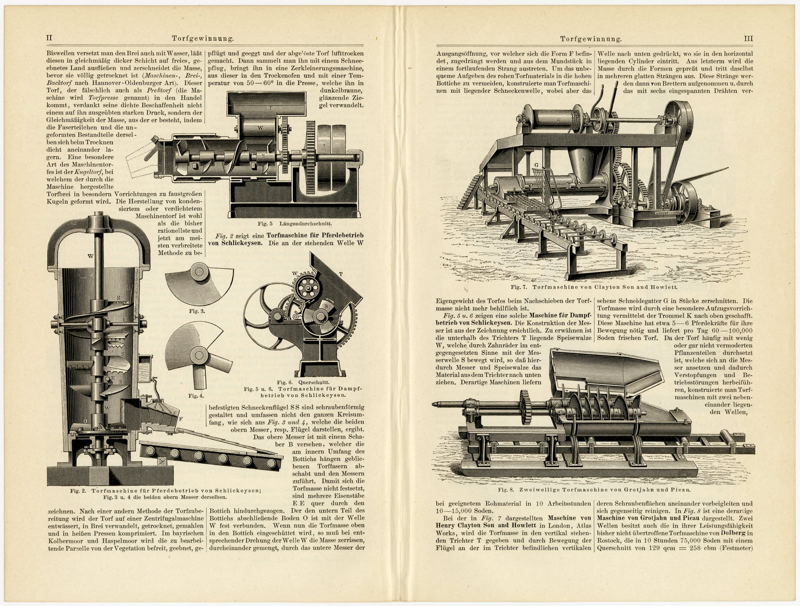 Torfgewinnung ca 1897 historische Bildtafel Holzstich