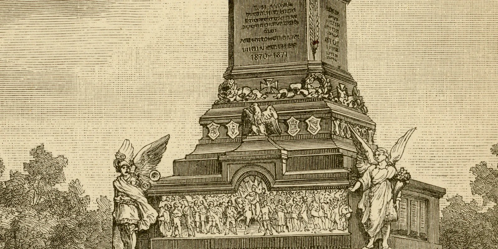 Niederwalddenkmal ca 1885 historische Grafik Holzstich