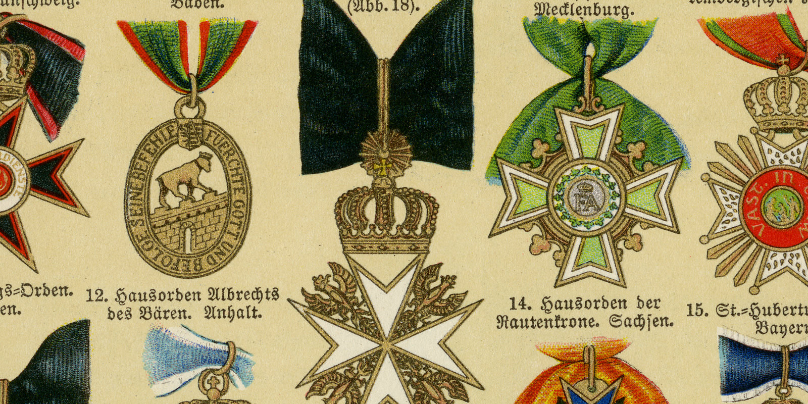 Orden I ca 1928 historische Grafik Chromolithographie