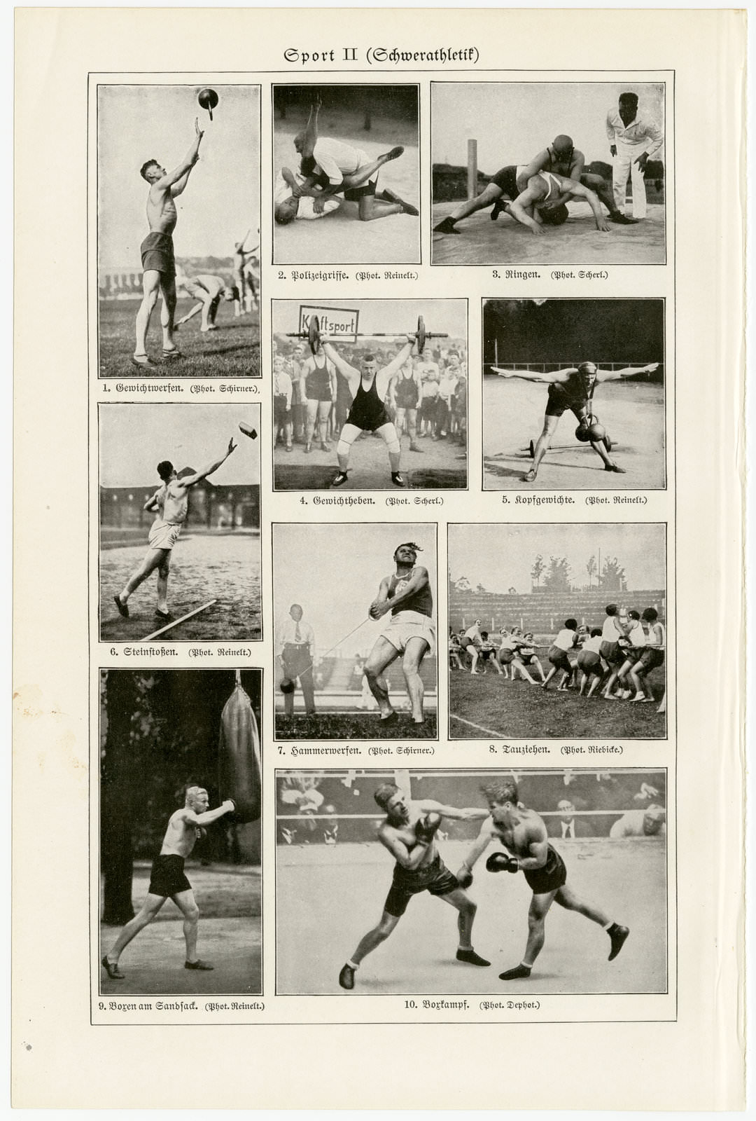 Sport I - II ca 1929 historische Bildtafel Autotypie