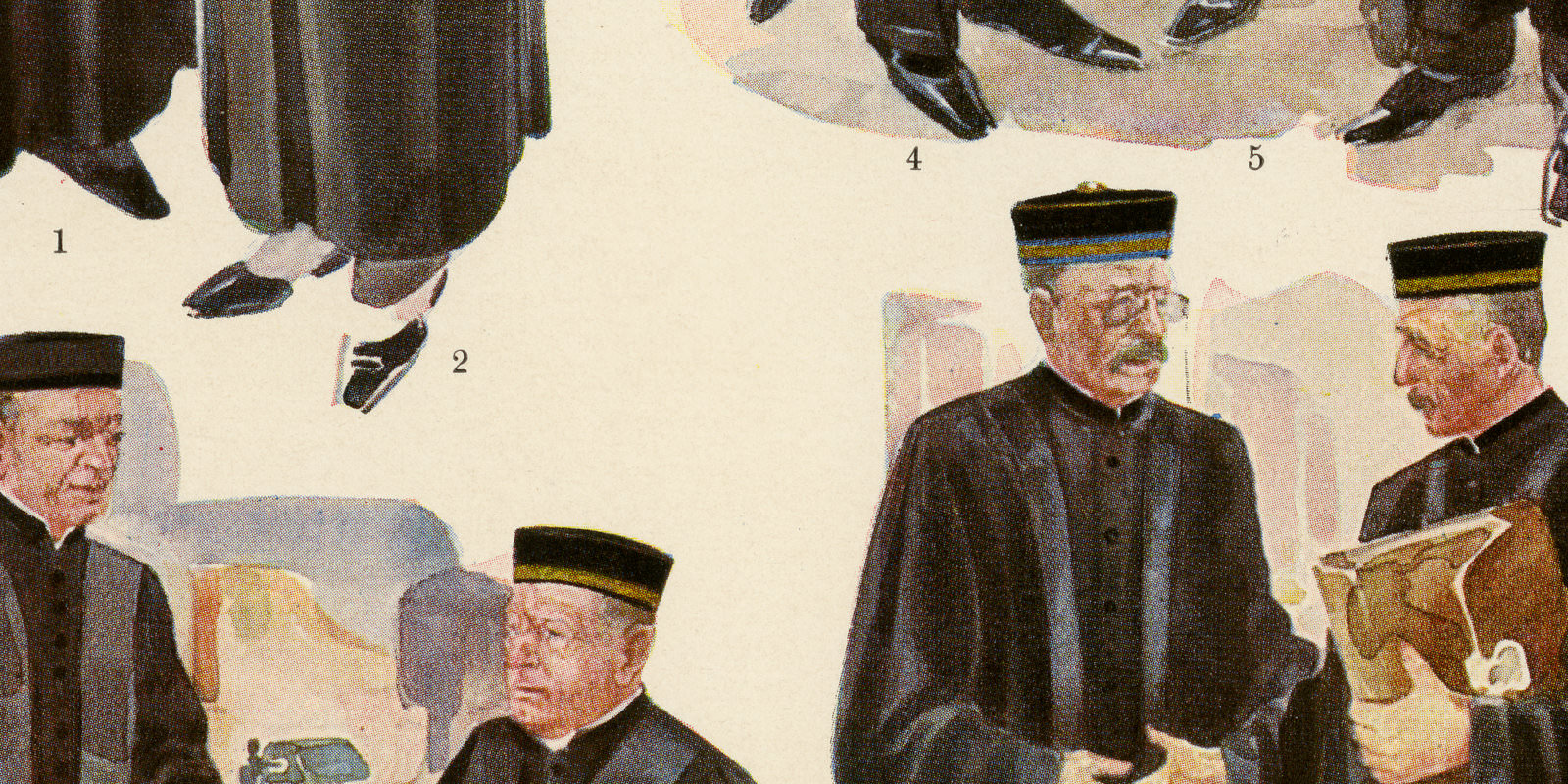 Gerichtstrachten II ca 1933 historische Bildtafel Chromotypie
