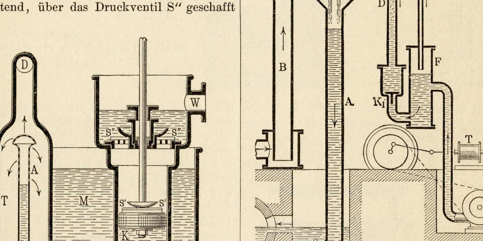 Kondensationsapparate ca 1895 historische Bildtafel Holzstich