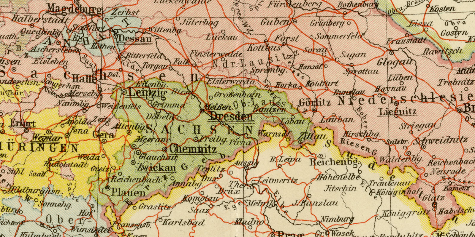 Deutsches Reich politische Übersicht ca 1925 historische Karte Lithographie