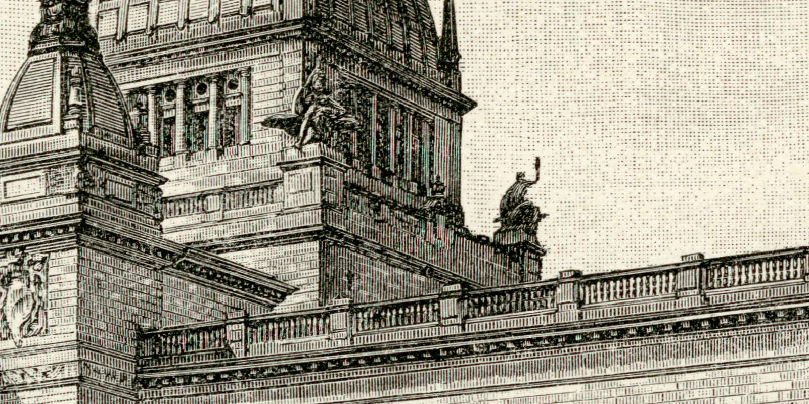 Reichsgerichtsgebäude in Leipzig historische Bildtafel Holzstich ca 1896