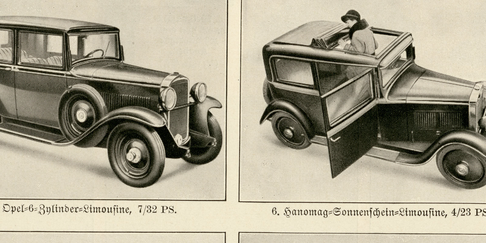 Kraftwagen ca 1933 historische Bildtafel Autotypie