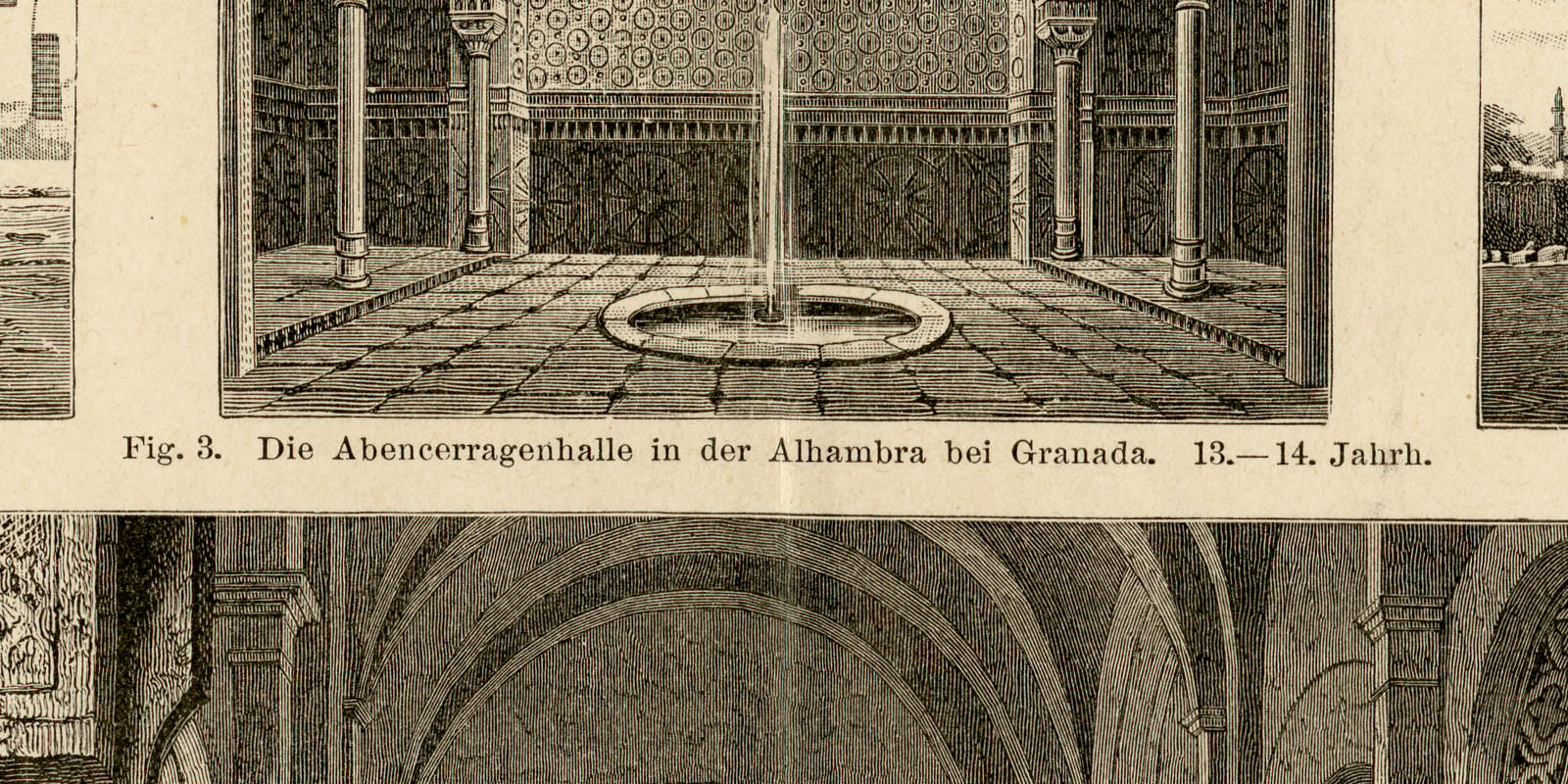 Architektur VII ca 1893 historische Bildtafel Holzstich