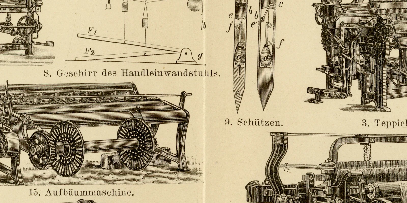 Weberei ca 1886 historische Grafik Holzstich