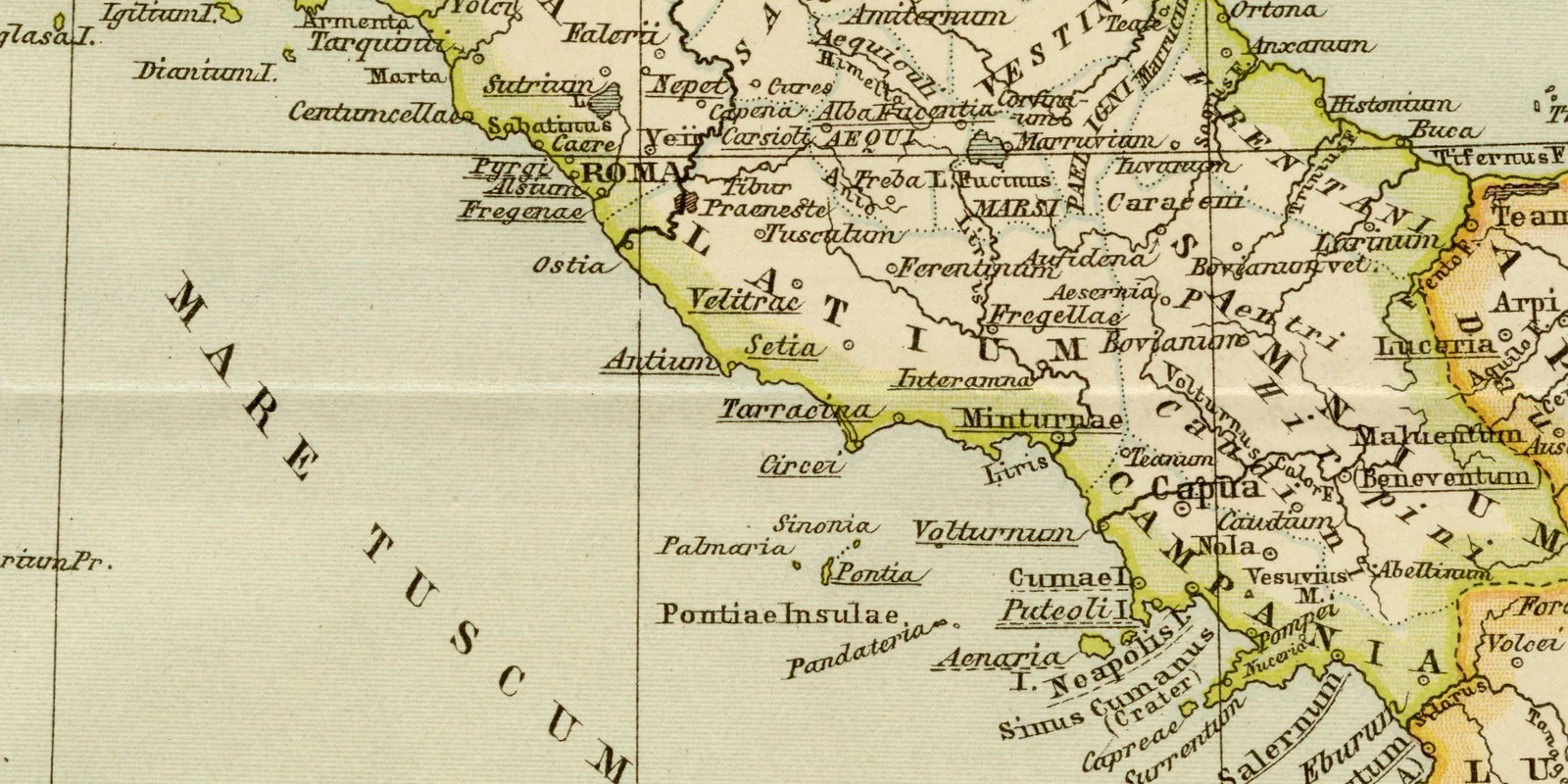 Das Alte italien ca 1884 historische Karte Lithographie
