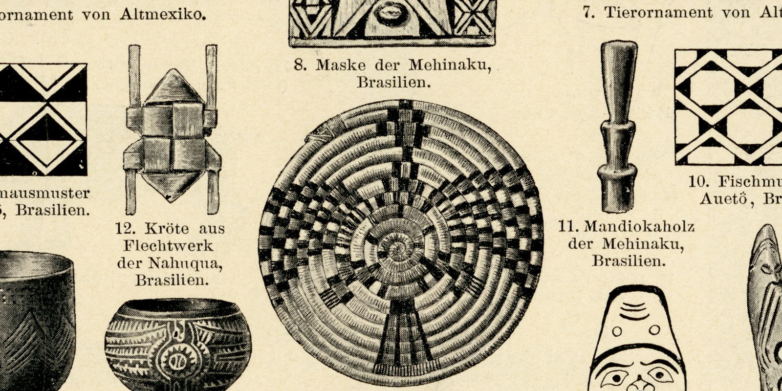 Kunst der Naturvölker I - II ca 1901 historischer Druck Autotypie