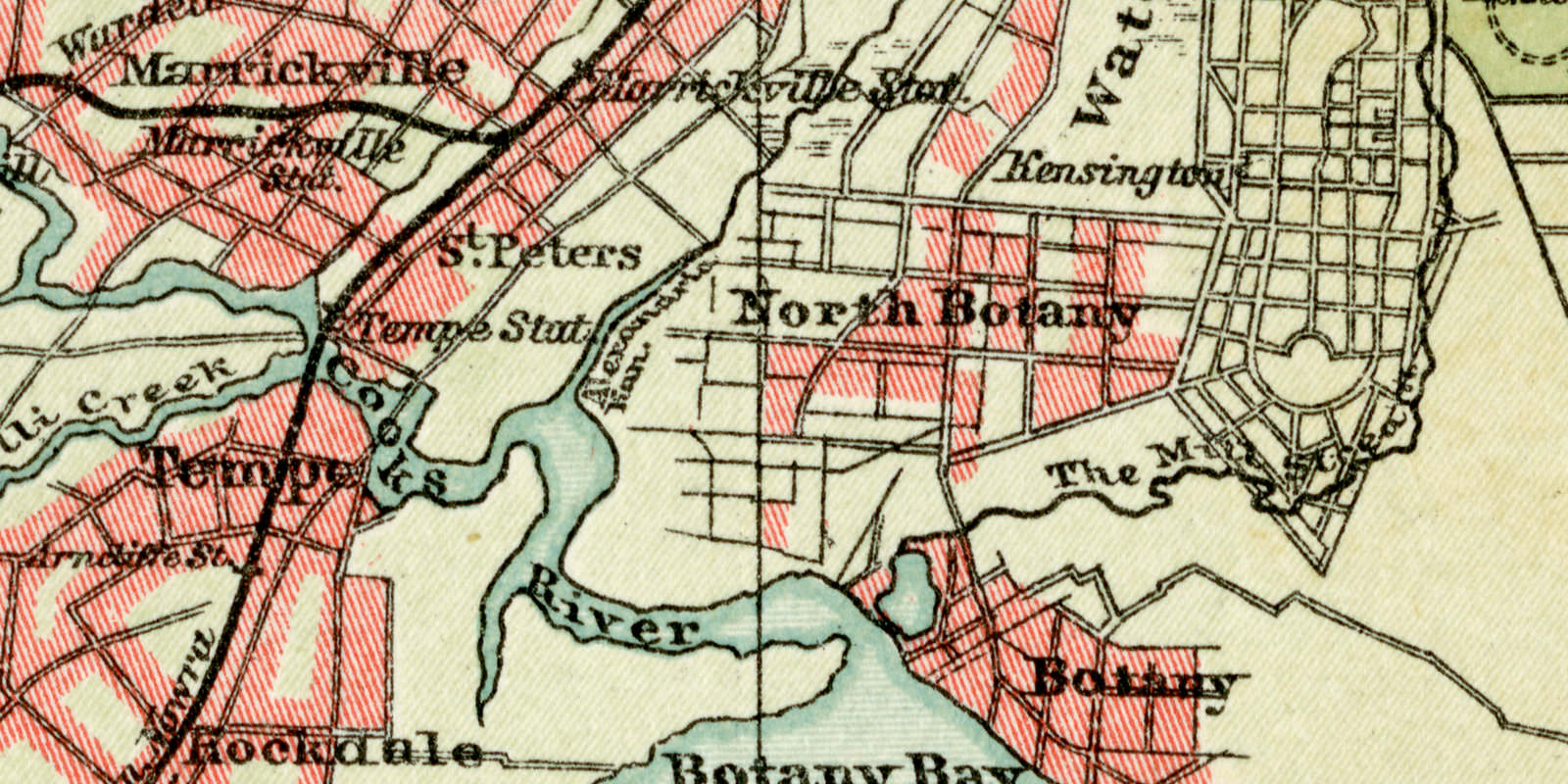Sydney und Umgebung historischer Stadtplan Karte Lithographie ca 1911