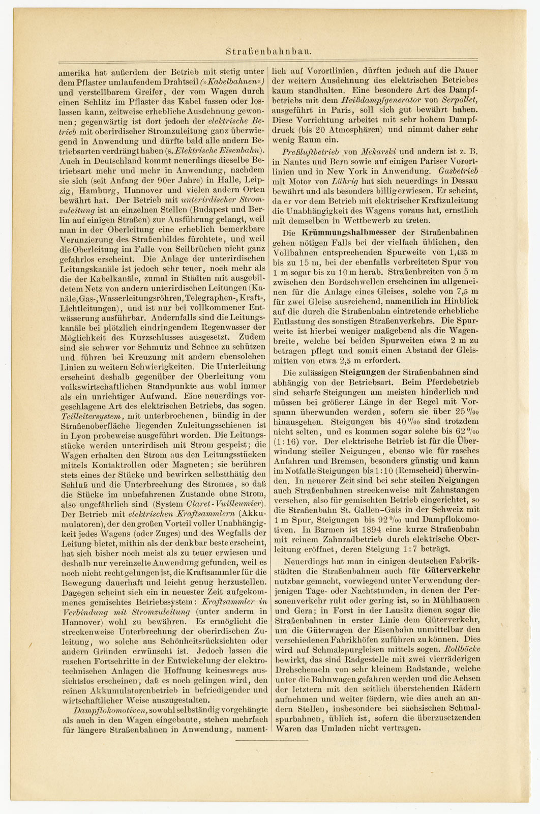Straßenbahnbau ca 1897 historische Bildtafel Holzstich
