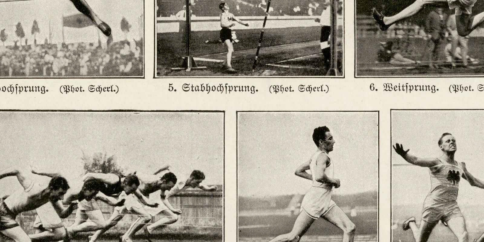 Sport I - II ca 1929 historische Bildtafel Autotypie