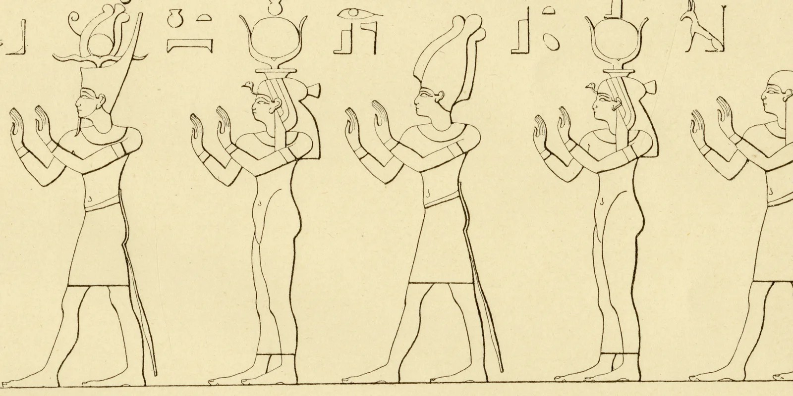 Ägyptische Mythologie ca 1882 historische Grafik Holzstich