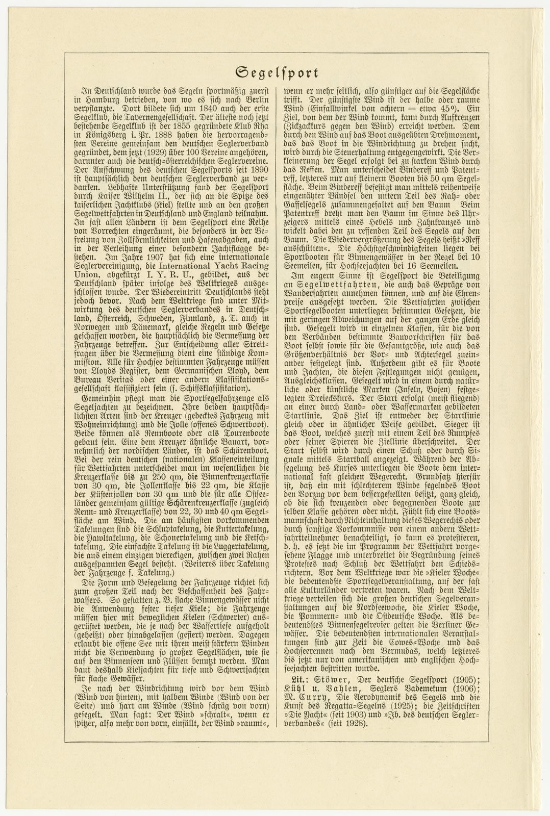 Segelsport ca 1929 historische Bildtafel Holzstich