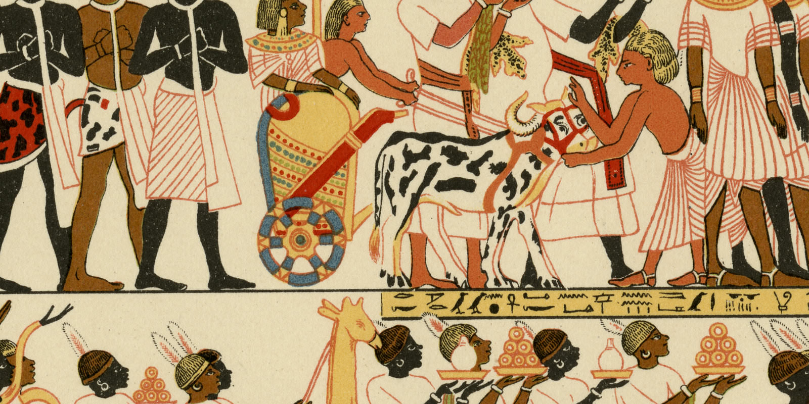 Altägyptische Malerei ca 1924 historische Grafik Chromolithographie