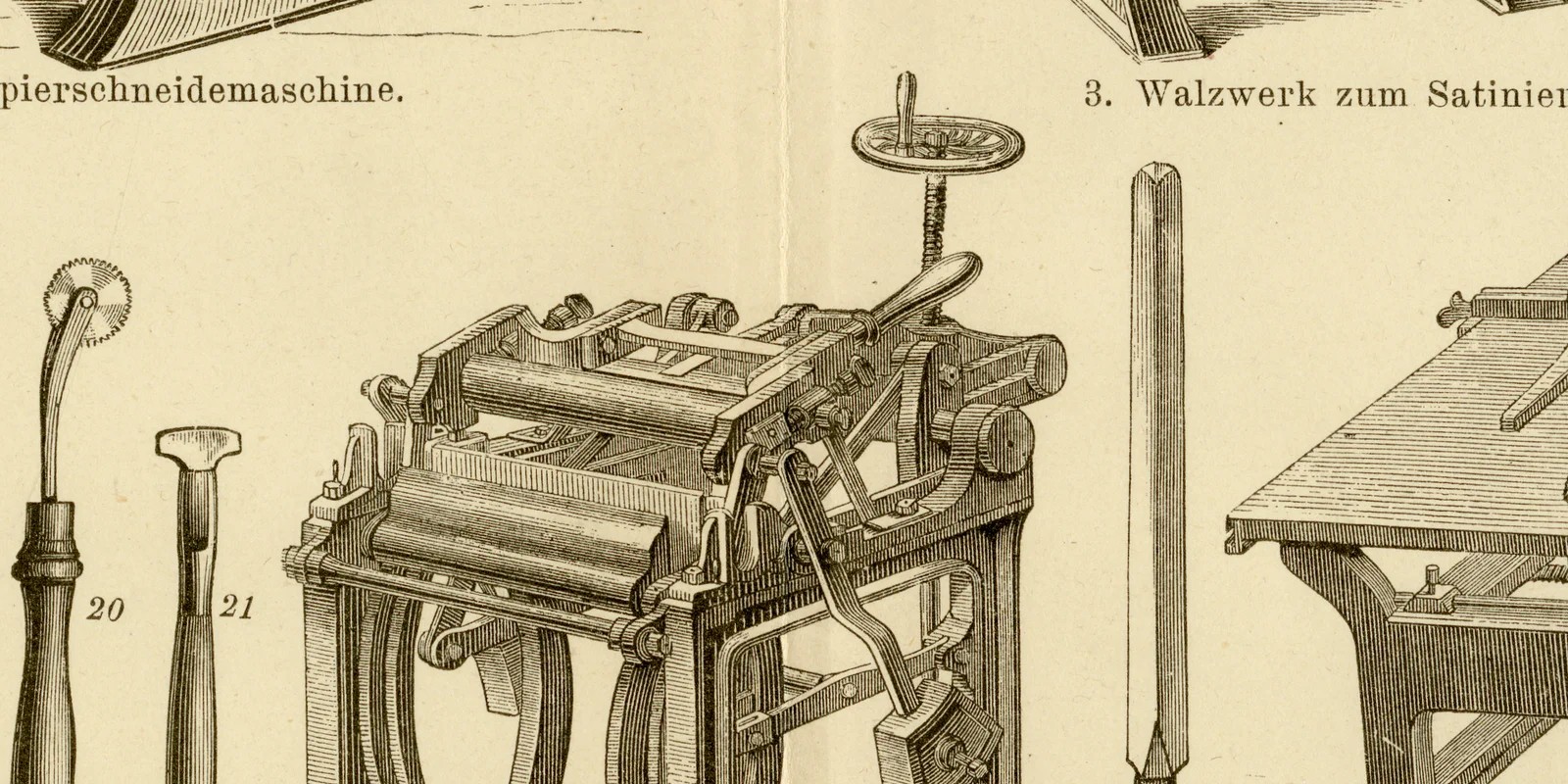 Buchbinderkunst ca 1882 historische Grafik Holzstich