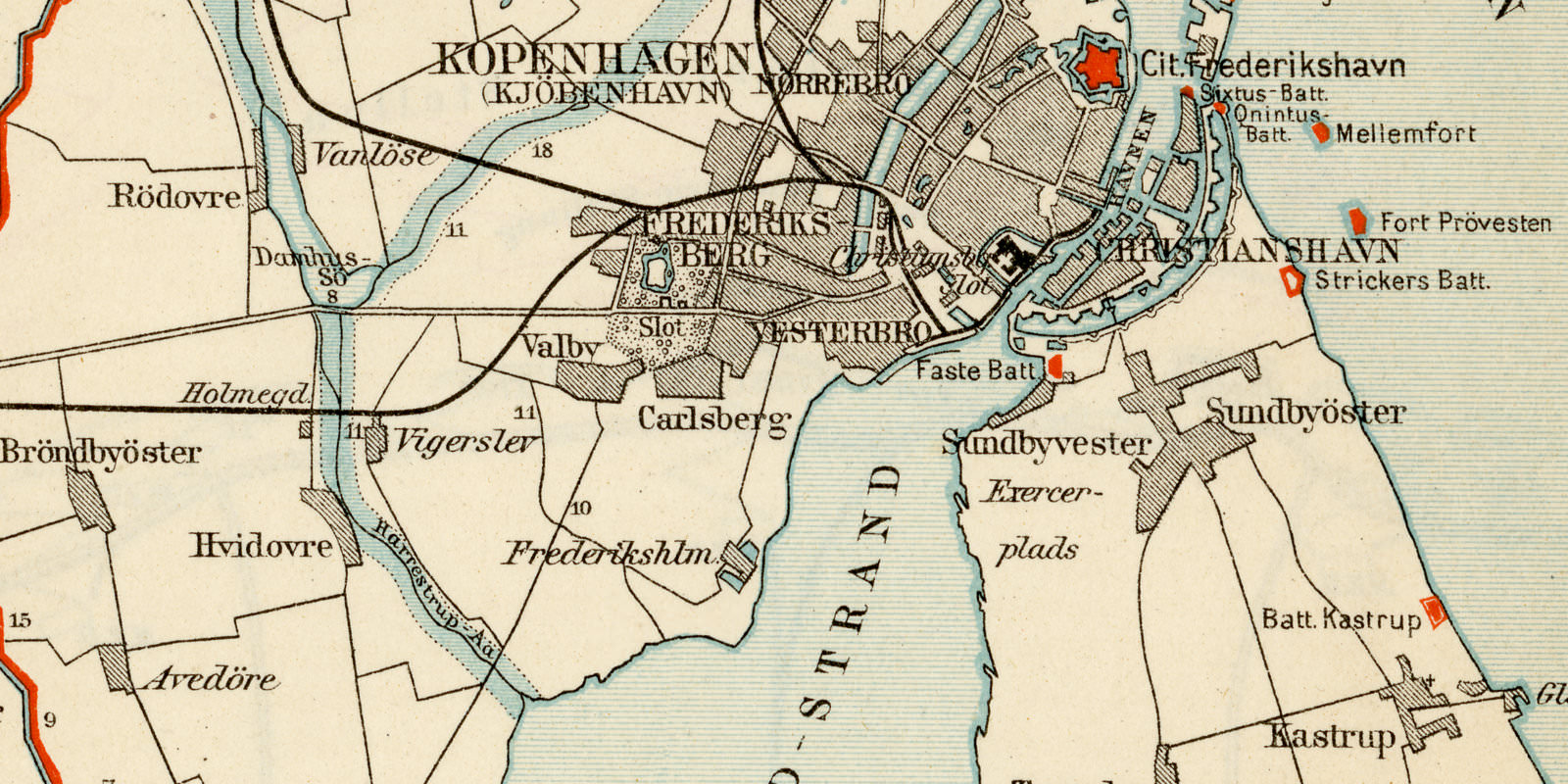 Festungskrieg III - IV ca 1894 historische Karte Lithographie