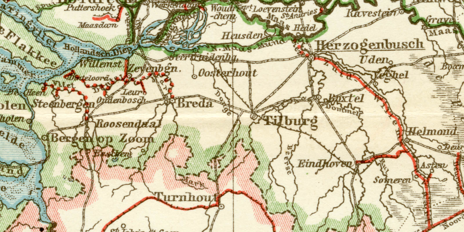 Die Schiffahrtsstrassen in Belgien und den Niederlanden historische Landkarte Lithographie ca 1905