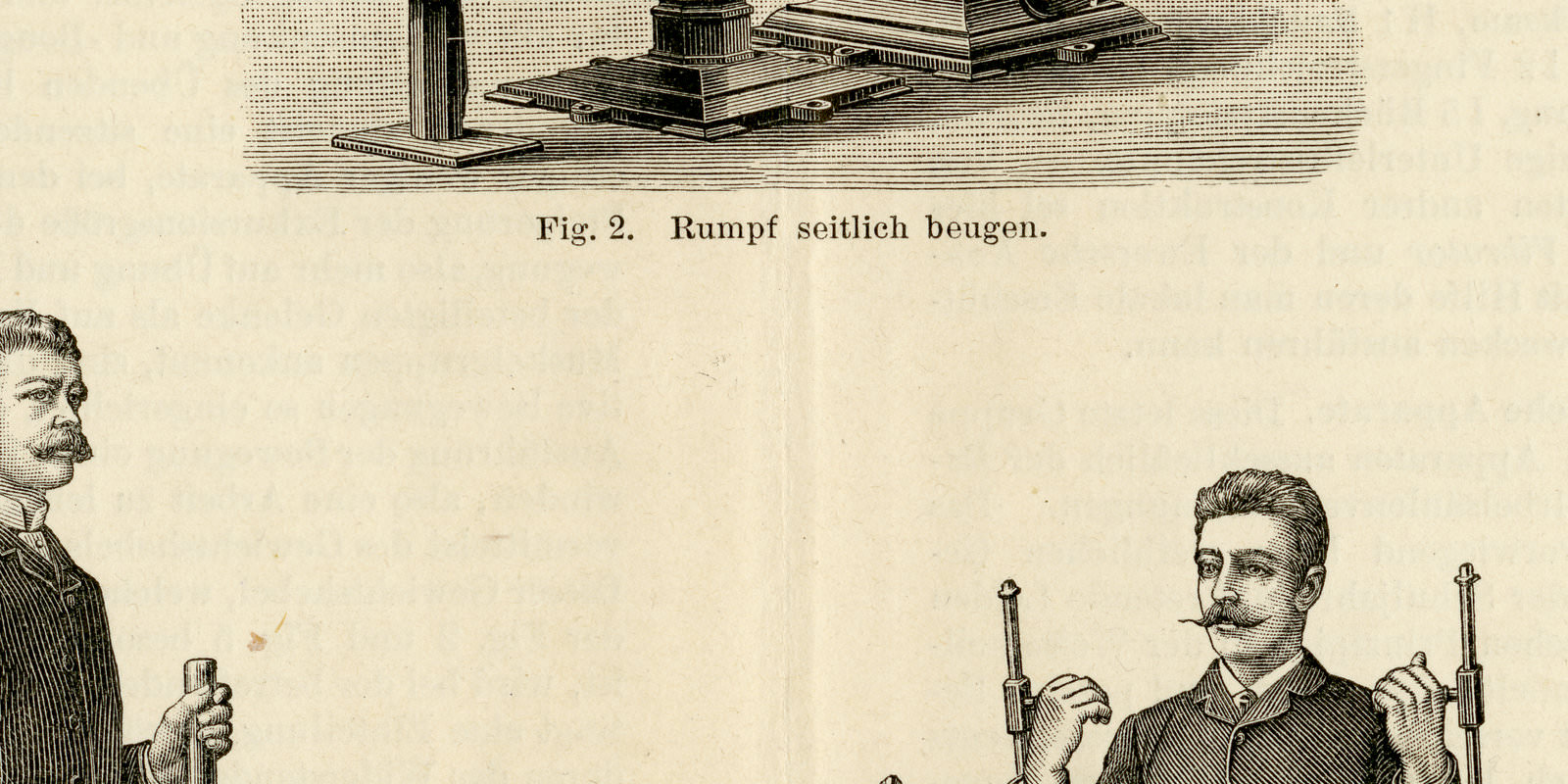 Heilgymnastik ca 1895 historische Bildtafel Holzstich