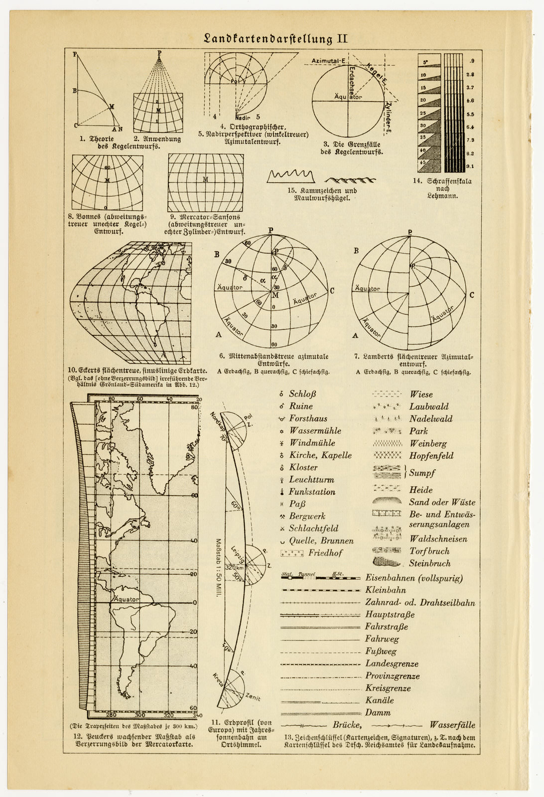 Landkartendarstellung ca 1927 historische Karte Lithographie