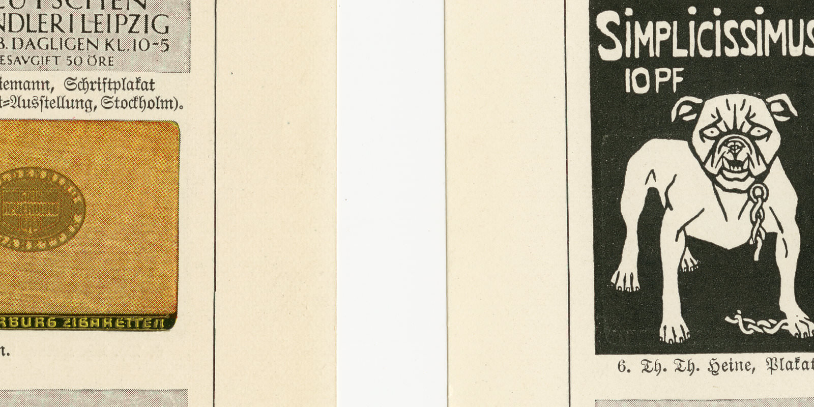 Reklamekunst I - II ca 1929 historische Bildtafel Chromotypie