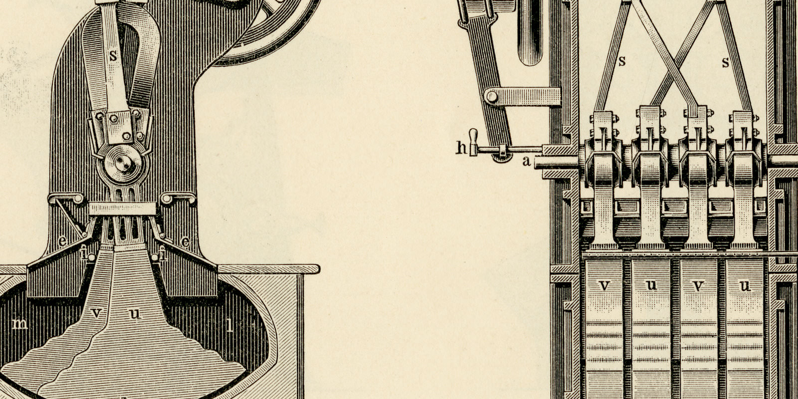Dampfwäscherei I - II ca 1900 historische Bildtafel Holzstich