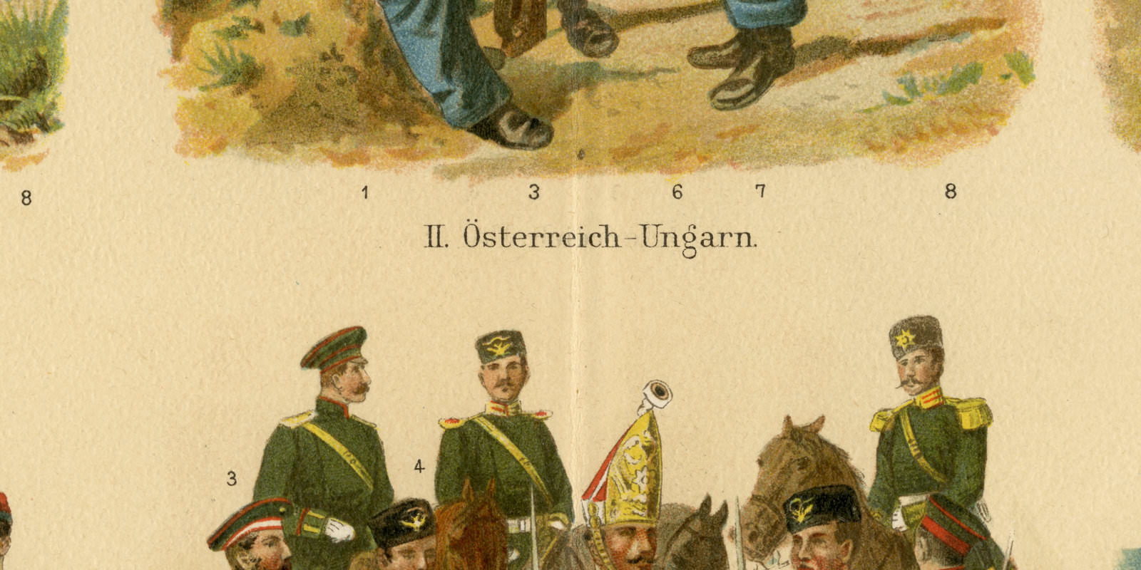 Infanterie ca 1895 historische Bildtafel Chromolithographie