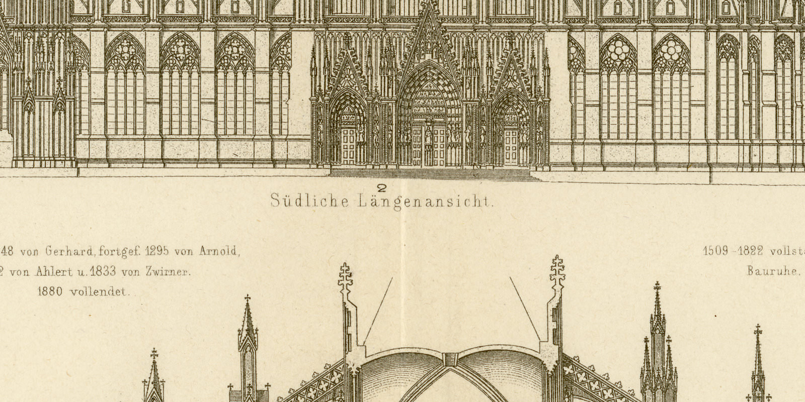 Dom zu Köln II ca 1895 historische Bildtafel Holzstich