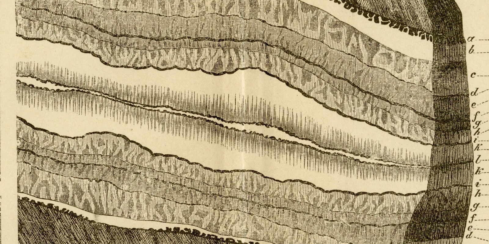 Erzlagerstätten ca 1883 historische Grafik Holzstich