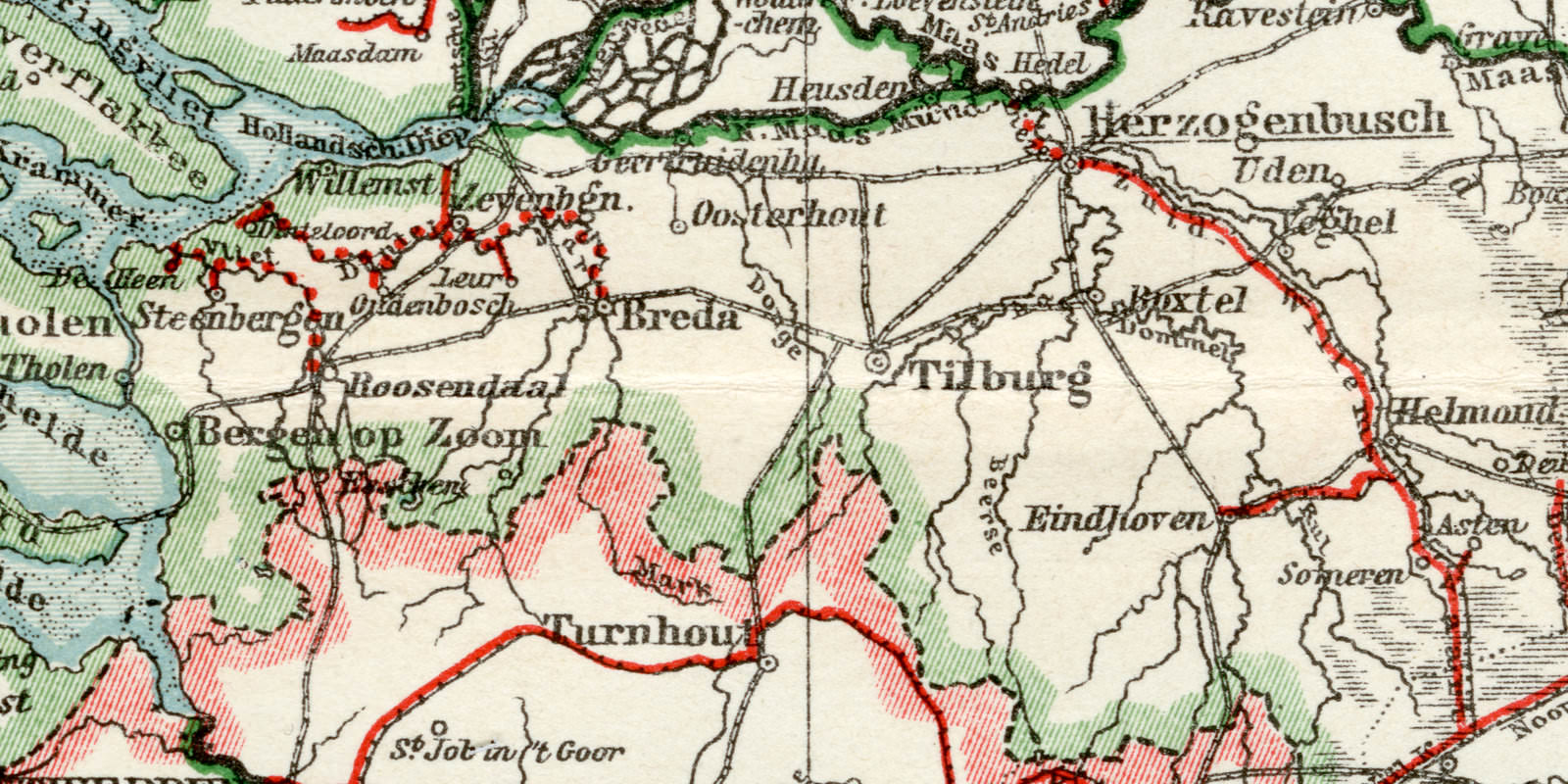 Die Schiffahrtsstrassen in Belgien und den Niederlanden historische Landkarte Lithographie ca 1908
