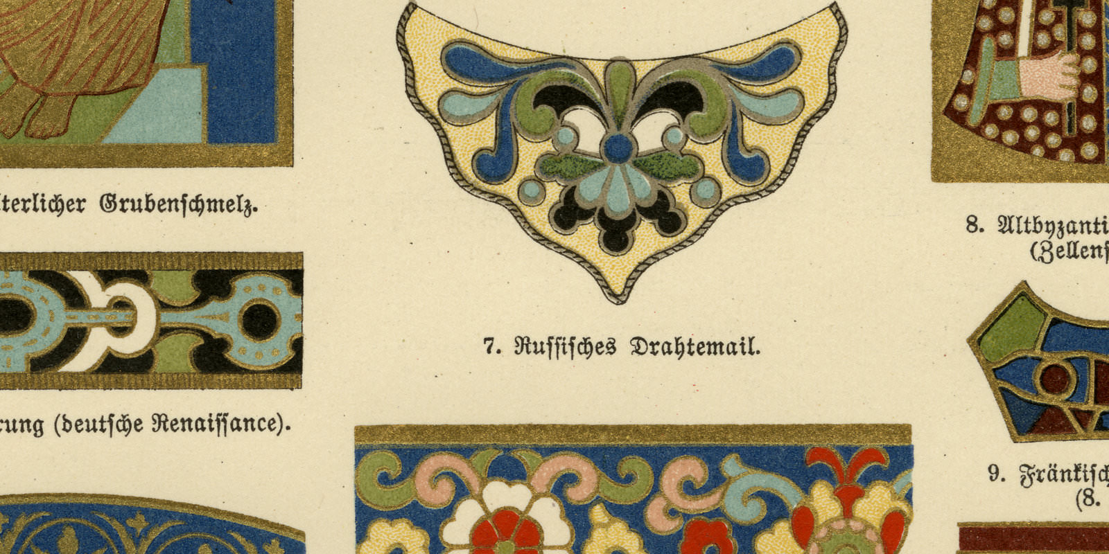 Emailmalerei ca 1925 historische Grafik Chromolithographie