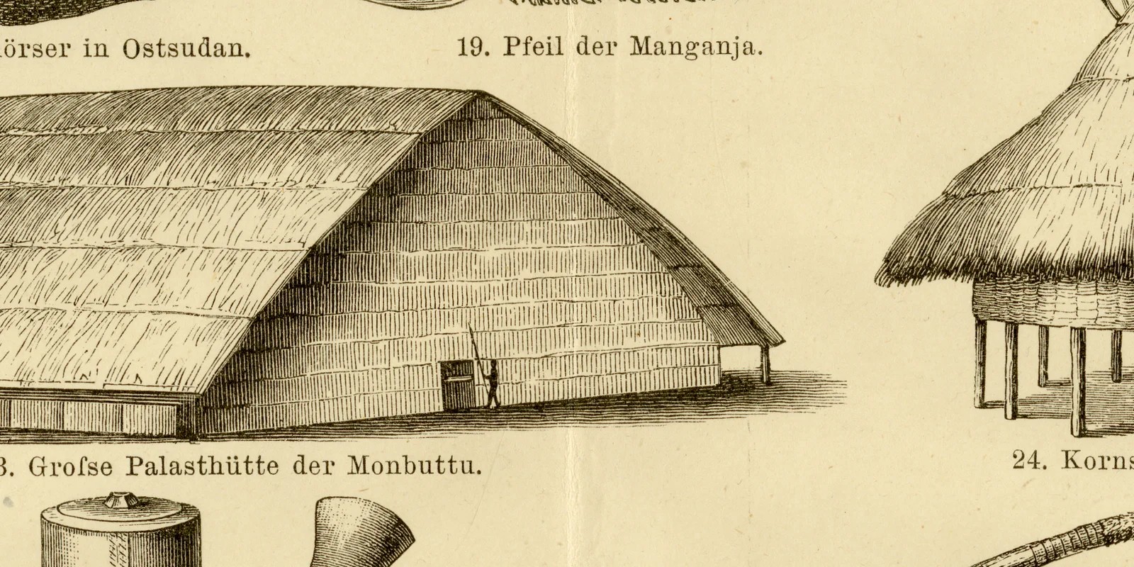 Afrikanische Kultur ca 1882 historische Grafik Holzstich