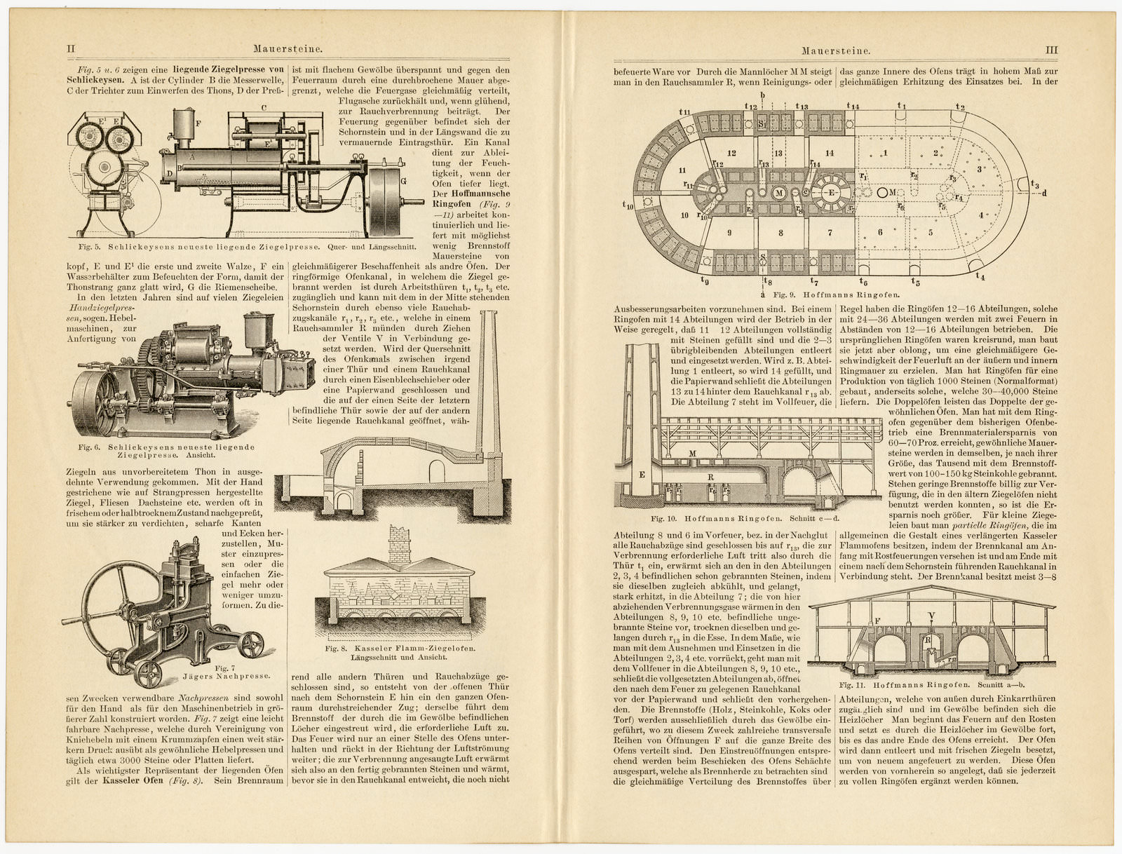 Mauersteine ca 1896 historische Bildtafel Holzstich