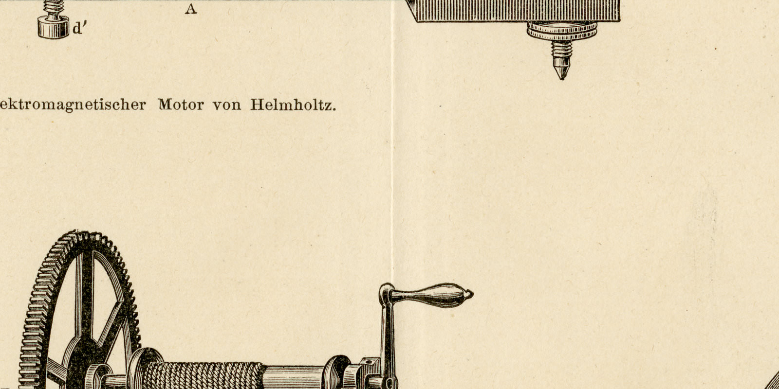 Elektromagnetische Kraftmaschinen ca 1893 historische Bildtafel Holzstich