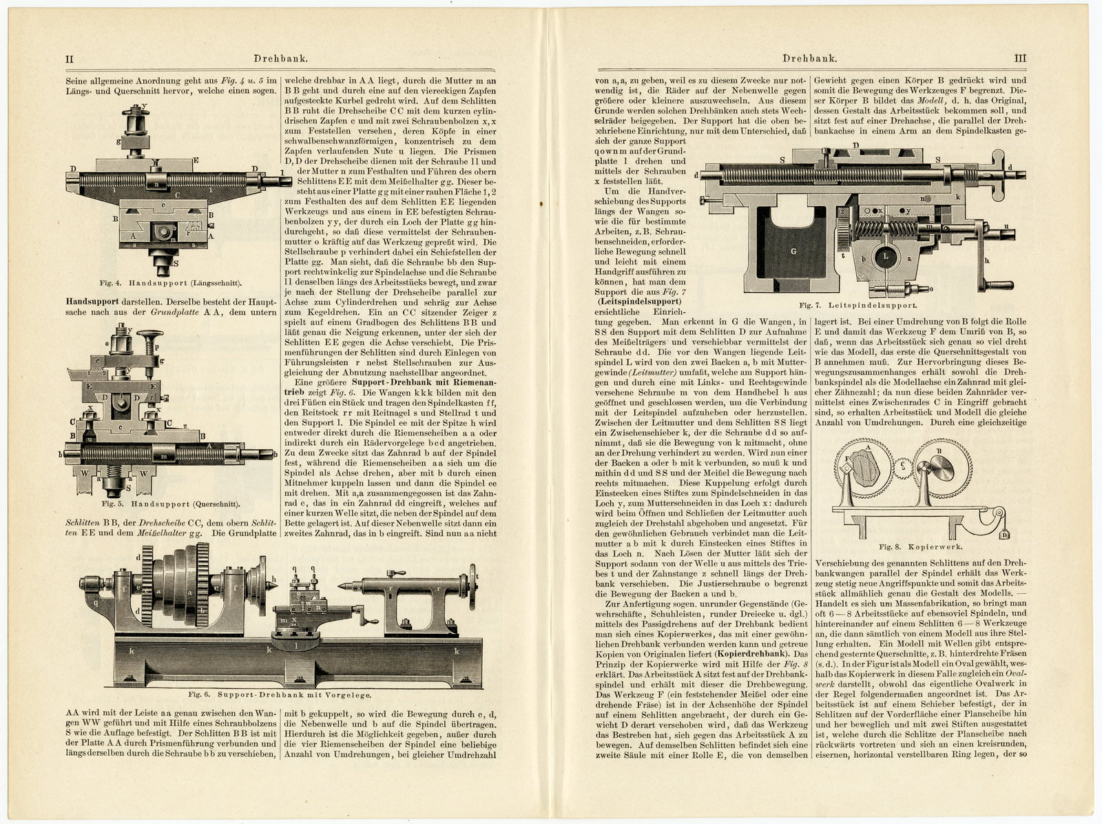 Drehbank ca 1893 historische Bildtafel Holzstich