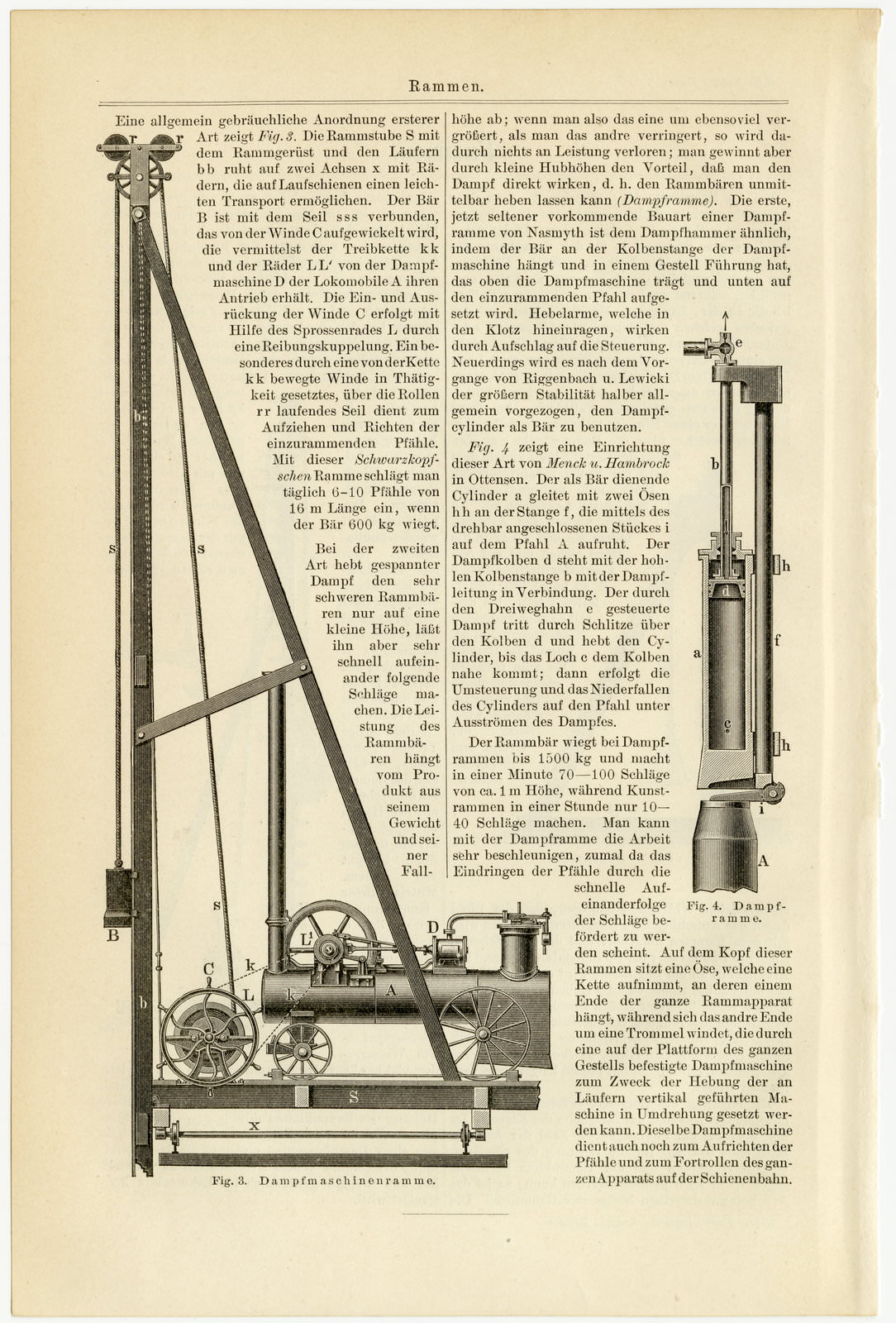Rammen ca 1896 historische Bildtafel Holzstich