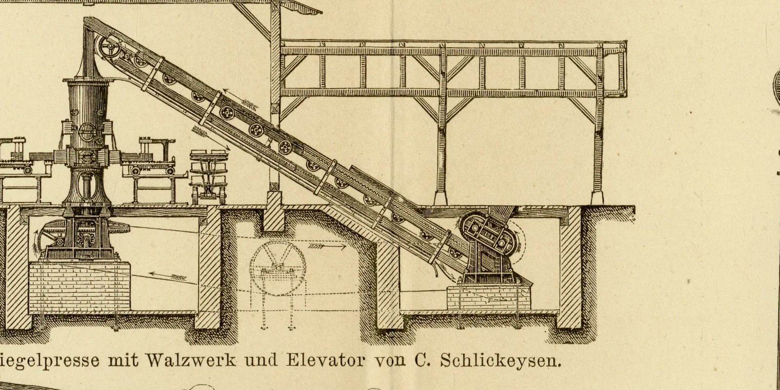 Thonwarenfabrikation ca 1886 historische Grafik Holzstich